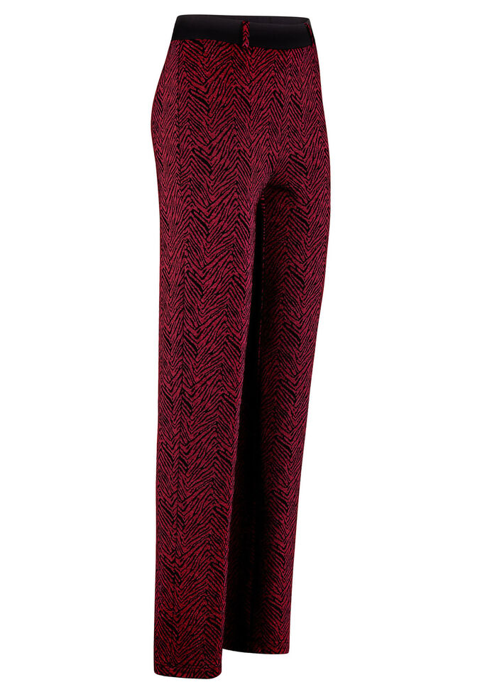 Hose in angesagter Tierfell-Dessinierung RUBINROT-SCHWARZ