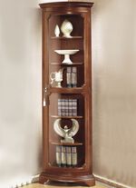 Eckvitrine groß,1-türig NUSSBAUM