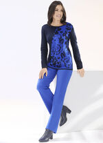 Pullover mit Schurwolle MARINE-ROYALBLAU