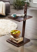 Beistelltisch mit h&ouml;henverstellbarer Tischplatte WALNUSS