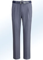 Melierte Hose in 4 Farben mit Bundfalten RAUCHBLAU