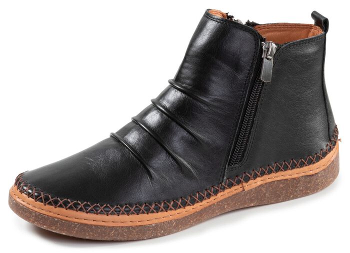 Andrea Conti, klassische Damen-Boots, mit herausnehmbarem Fussbett SCHWARZ