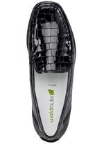 Waldl&auml;ufer, stilvolle Damen-Slipper, Weite H, mit herausnehmbarem Fussbett SCHWARZ