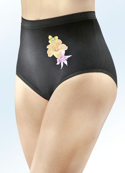 F&uuml;nferpack Slips mit Blumenmotiv 