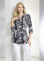 Shirt-Tunika mit Stehkragen 