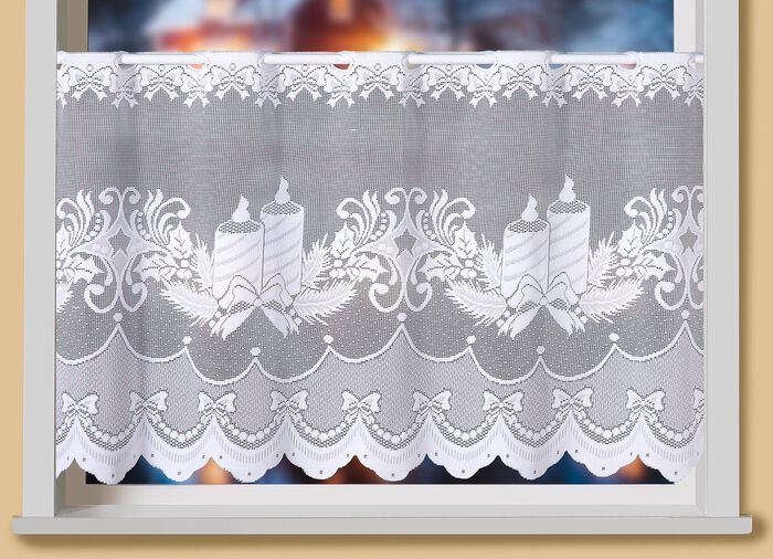 Kurzvorhang mit Stangendurchzug und gebogtem Abschluss 