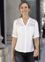 Zart transparente Bluse ECRU
