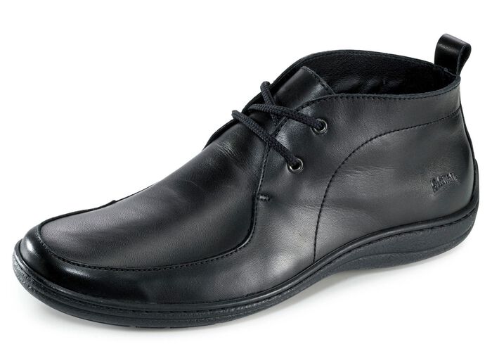 Schn&uuml;r-Bootie mit Wechselfussbett SCHWARZ