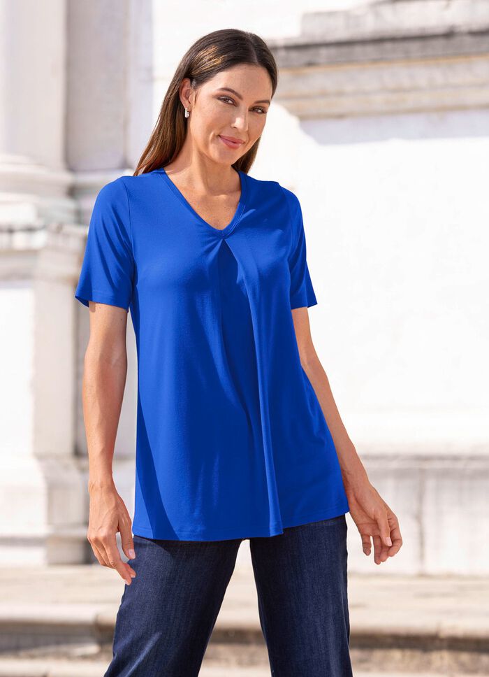 Shirt mit Kellerfalte in 2 Farben ROYALBLAU