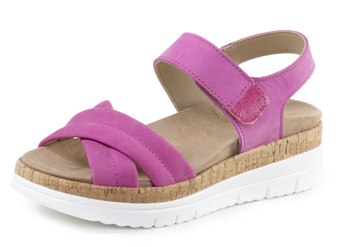 ELENA EDEN, bequeme Damen-Sandalen, Weite H, mit herausnehmbarem Fussbett PINK