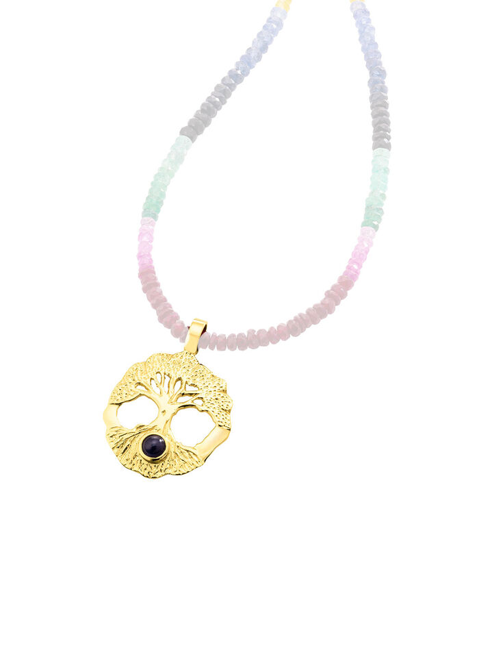 Lebensbaum-Anh&auml;nger mit echt Safir 