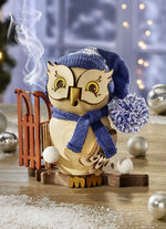 Räuchereule aus Holz, im Erzgebirge gefertigt 