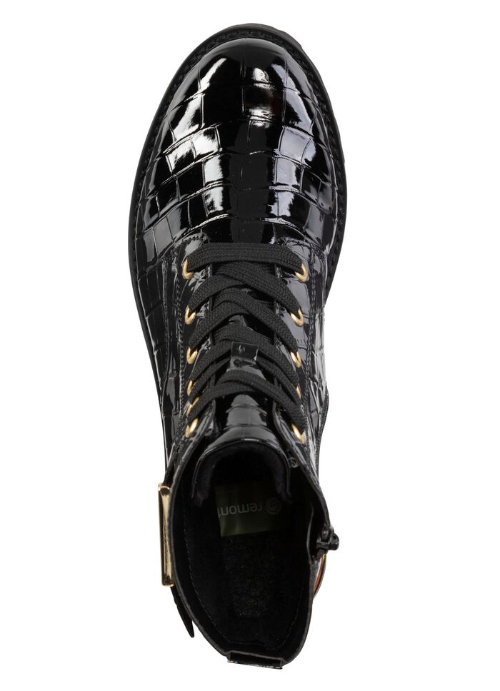 Remonte, stylische Damen-Stiefeletten, Winterschuhe, Weite G, mit herausnehmbarem Fu&szlig;bett SCHWARZ-GOLD