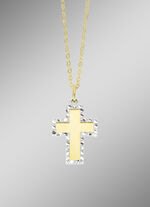 Toller Kreuz-Anh&auml;nger in Bicolor mit Ankerkette 