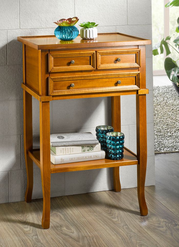 Beistelltisch mit Schubladen und Metallgriffen KIRSCHBAUM