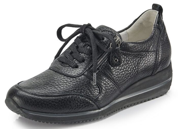 Waldläufer, leichte Damen-Sneaker, Weite H, mit herausnehmbarem Fussbett SCHWARZ
