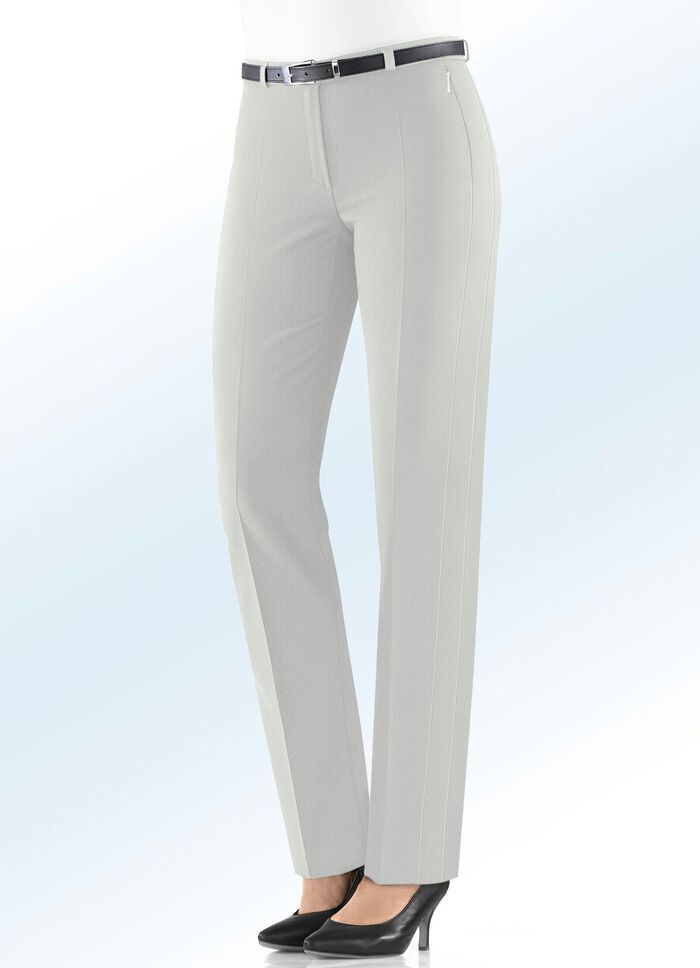 Attraktive Hose mit Stretchbund HELLGRAU MEL.