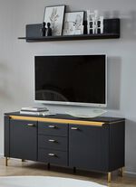 TV-Longboard mit LED-Beleuchtung SCHWARZ-GOLD