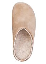 Laurina, klassische Damen-Hausschuhe, Weite G, mit gemusterter Bord&uuml;re BEIGE