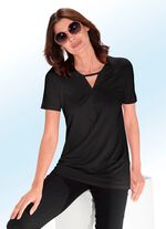 Shirt mit Strasszier in 2 Farben SCHWARZ