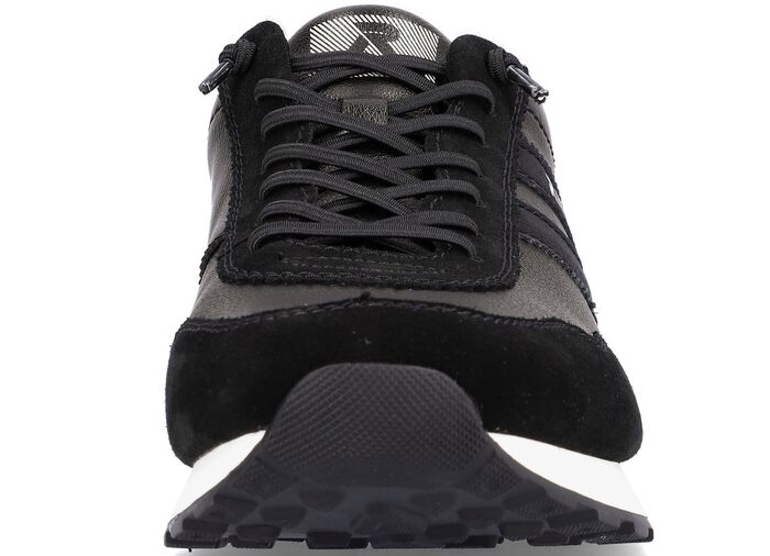 Schn&uuml;r-Sneaker mit herausnehmbarem Textilfussbett SCHWARZ