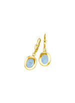 Ohrringe mit echtem Aquamarin-Cabochon 