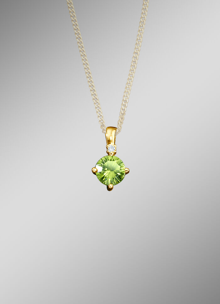 Anhänger mit echt Peridot und Diamanten 