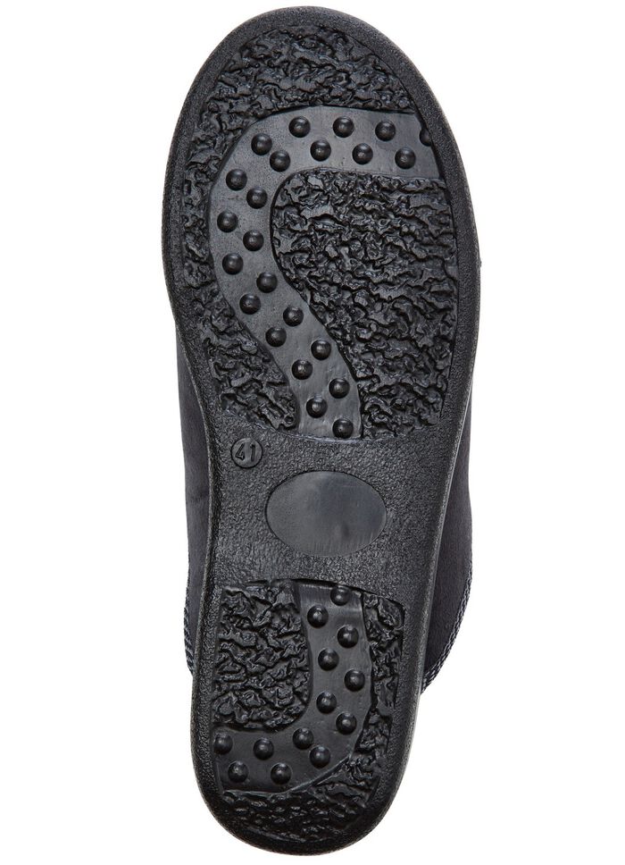 Zweierpack, klassische Herren-Hausschuhe, Weite H, mit Gummizug BLAU+SCHWARZ