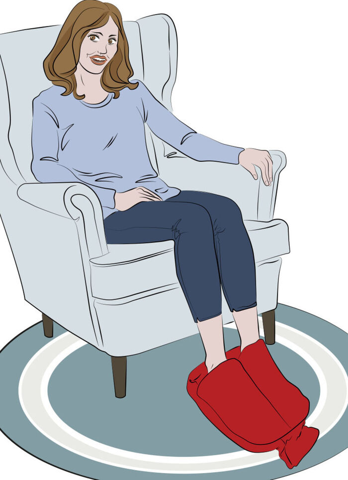 Vital Comfort Fuß-Wärmflasche mit sanftem Fleece-Bezug 