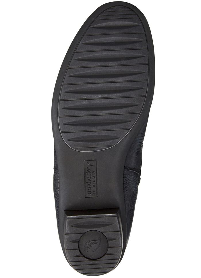 Waldl&auml;ufer Stiefelette aus effektvoll gepr&auml;gtem Leder SCHWARZ