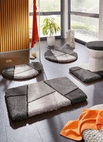 Farbenfrohe Badgarnitur mit rutschhemmender Rückseite GRAU