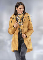 Longjacke mit fester Kapuze 