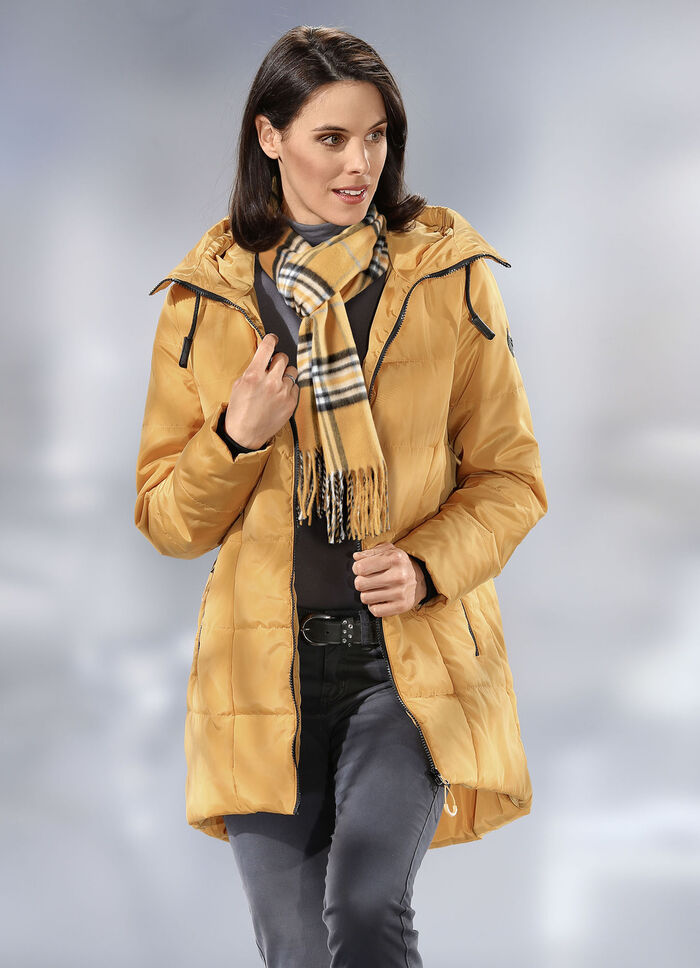 Longjacke mit fester Kapuze 