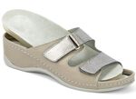 Mubb Pantolette mit Leder-Memory-Fussbett TAUPE-ANTIKBRONZE