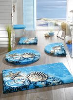 &laquo;GRUND&raquo; Badgarnitur mit rutschhemmender Latex-R&uuml;ckseite BLAU