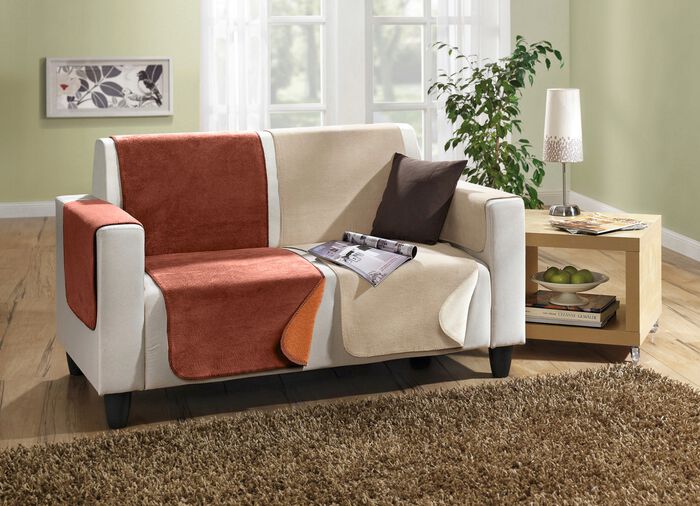 Wende-Sessel-,Couch- und Armlehnenschoner CREME