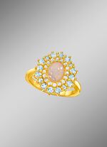 Damenring mit Weisstopas, Blautopas und Opal 