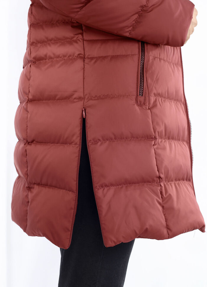 Daunen-Longjacke in 2 Farben ZIEGELROT