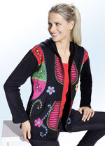 Jacke mit aufgestickten Bl&uuml;ten- und &Auml;hrenmotiven 