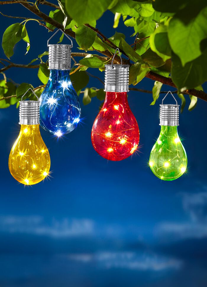 Solar-Gl&uuml;hbirnen, bunt, 4er-Set 