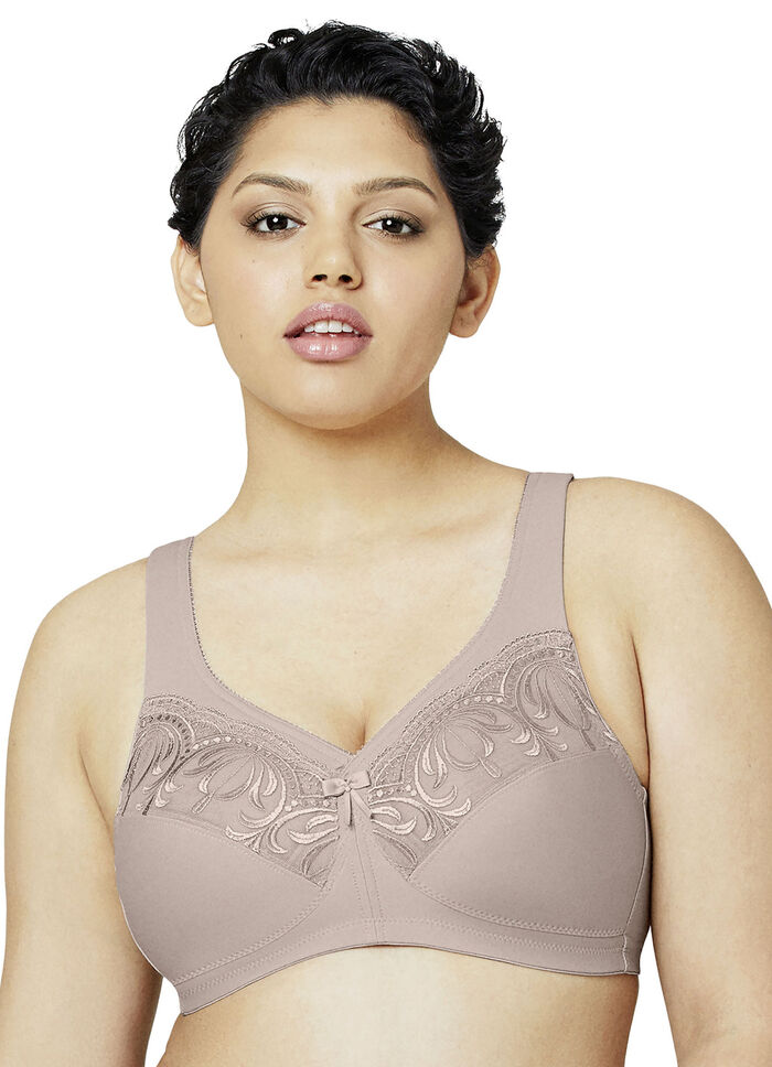 Glamorise Stütz-BH mit Stickereispitze TAUPE
