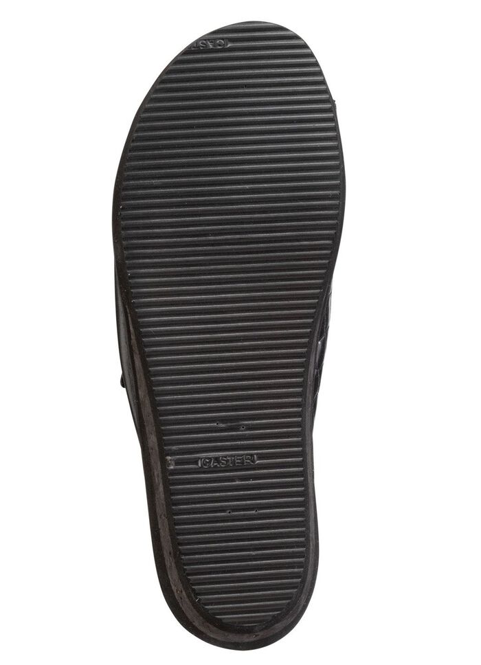 Pantolette aus Nappaleder und krokogeprägtem Lackleder SCHWARZ