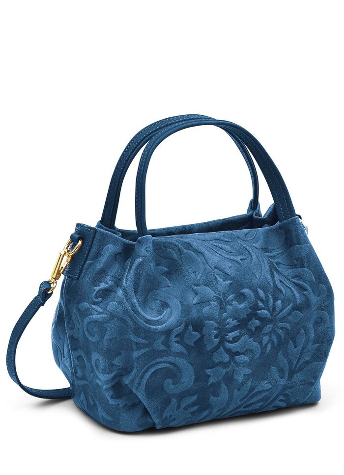 Laurina Tasche mit edler Pr&auml;gung BLAU