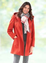 Longjacke mit Nappaleder-Imitatpaspelierungen 