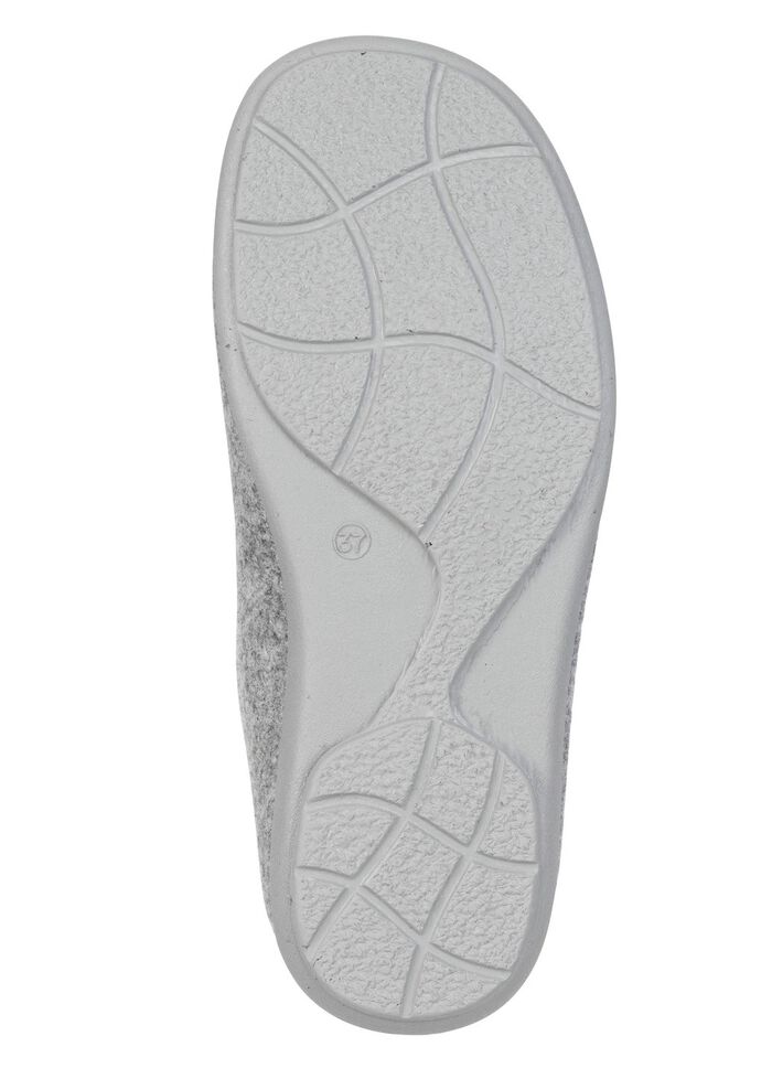 Laurina, klassische Damen-Hausschuhe, mit herausnehmbarem Fussbett HELLGRAU