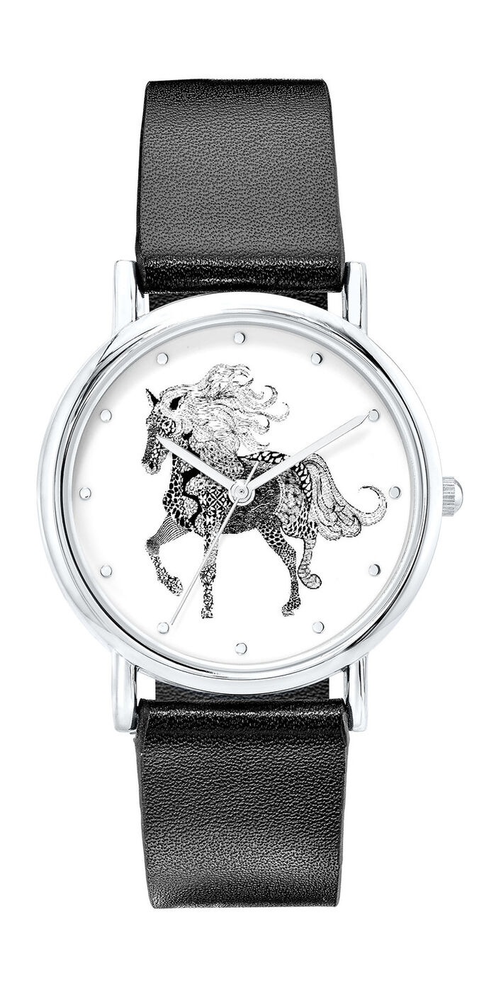 Damenuhr mit Pferde-Design 