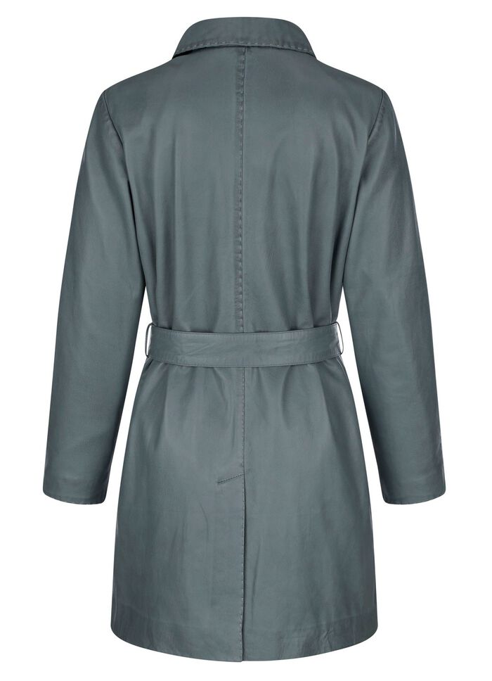 Lederkurzmantel mit Umlegekragen 