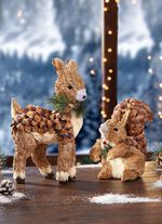 Waldtiere aus Bast und Naturzapfen  