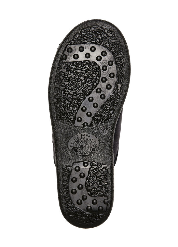 Pantoffel aus Veloursmaterial SCHWARZ