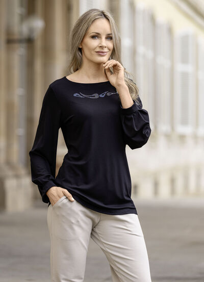 Shirt mit raffinierten Faltenabschl&uuml;ssen 